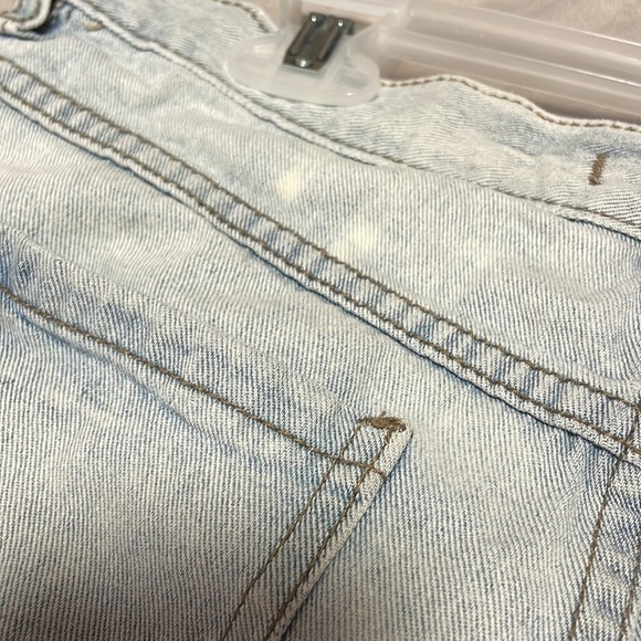 Free People Distressed Shorts 26 Button Fly Mid Rise Hope Frayed Light Blue - Picture 12 of 16